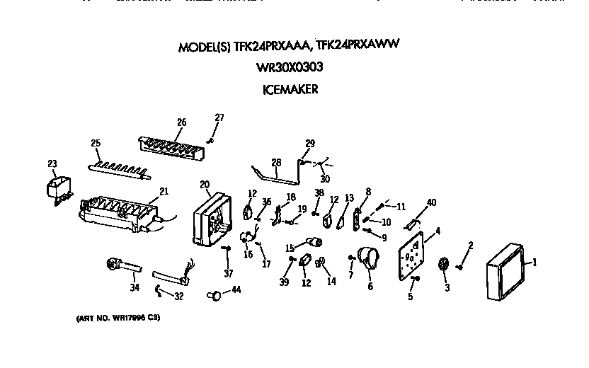 GE TFK24PRXAWW icemaker diagram