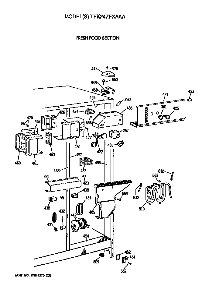 GE TFK24ZFXAAA fresh food section diagram