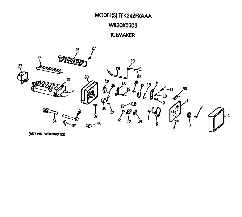 GE TFK24ZFXAAA icemaker diagram
