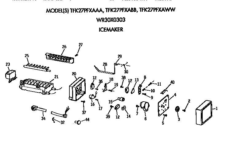 GE TFK27PFXAAA icemaker diagram