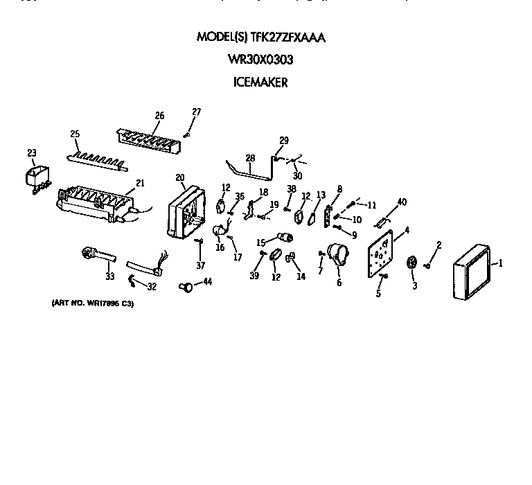 GE TFK27ZFXAAA icemaker diagram