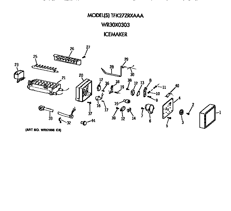 GE TFK27ZRXAAA icemaker diagram