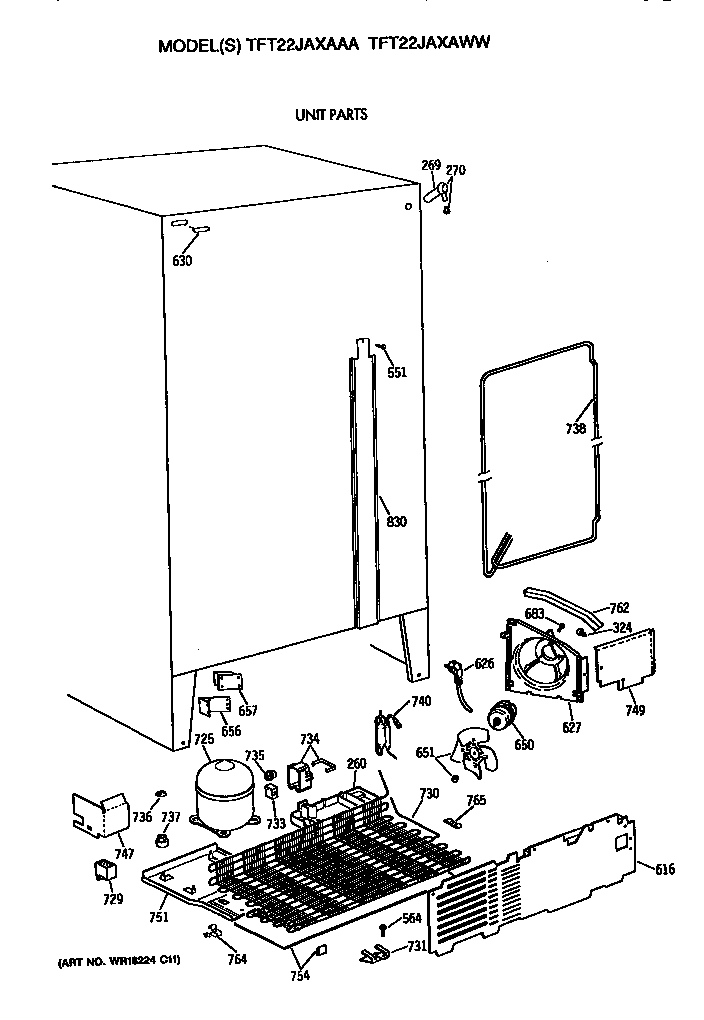 GE TFT22JAXAAA unit diagram