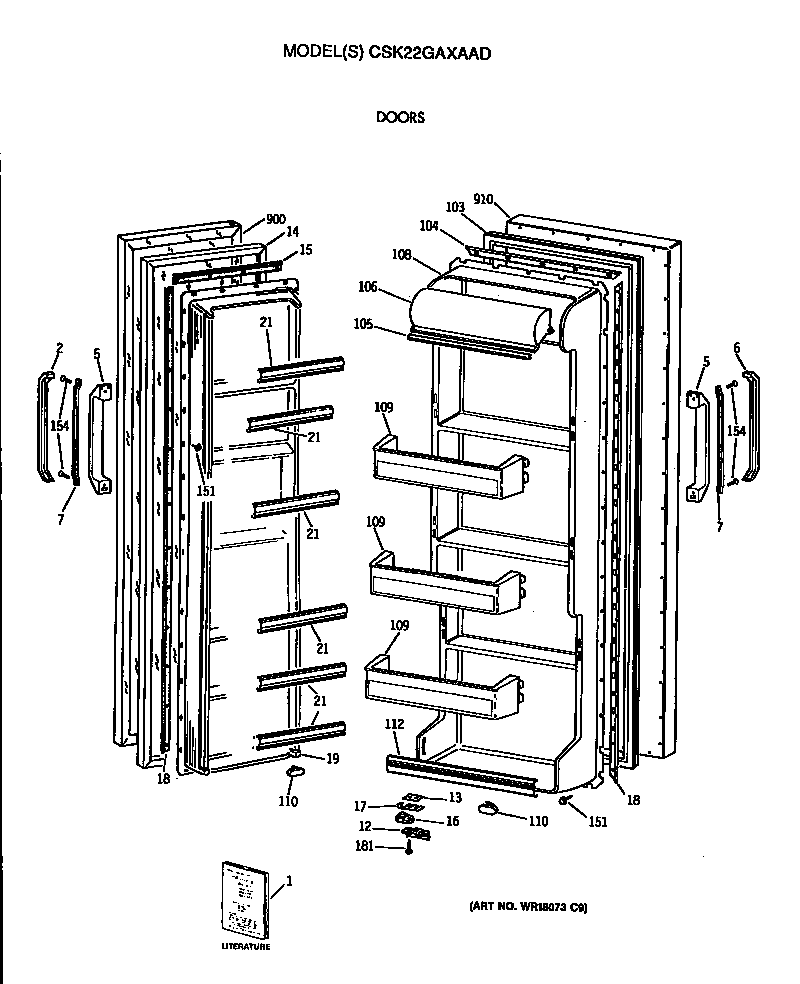 Hotpoint CSK22GAXAAD doors diagram