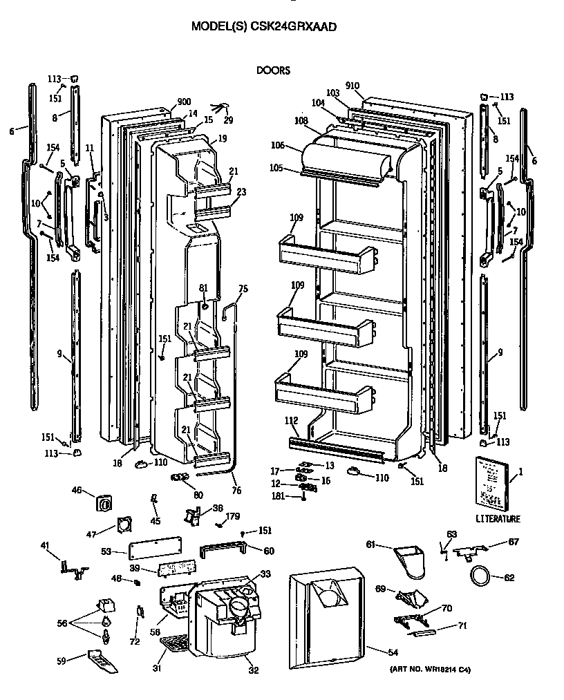 Hotpoint CSK24GRXAAD doors diagram