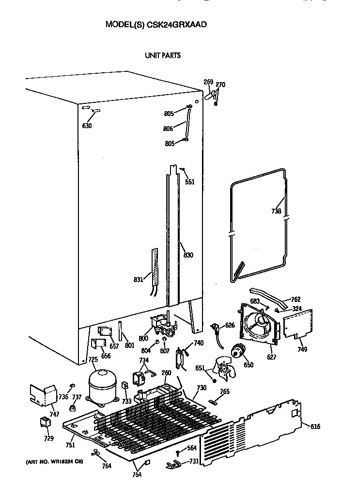 Hotpoint CSK24GRXAAD unit diagram