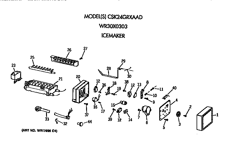 Hotpoint CSK24GRXAAD icemaker diagram