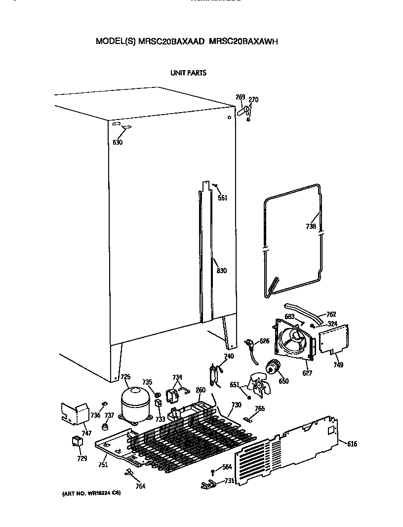 GE MRSC20BAXAWH unit diagram