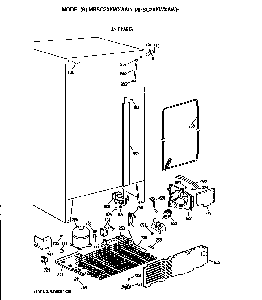 GE MRSC20KWXAAD unit diagram