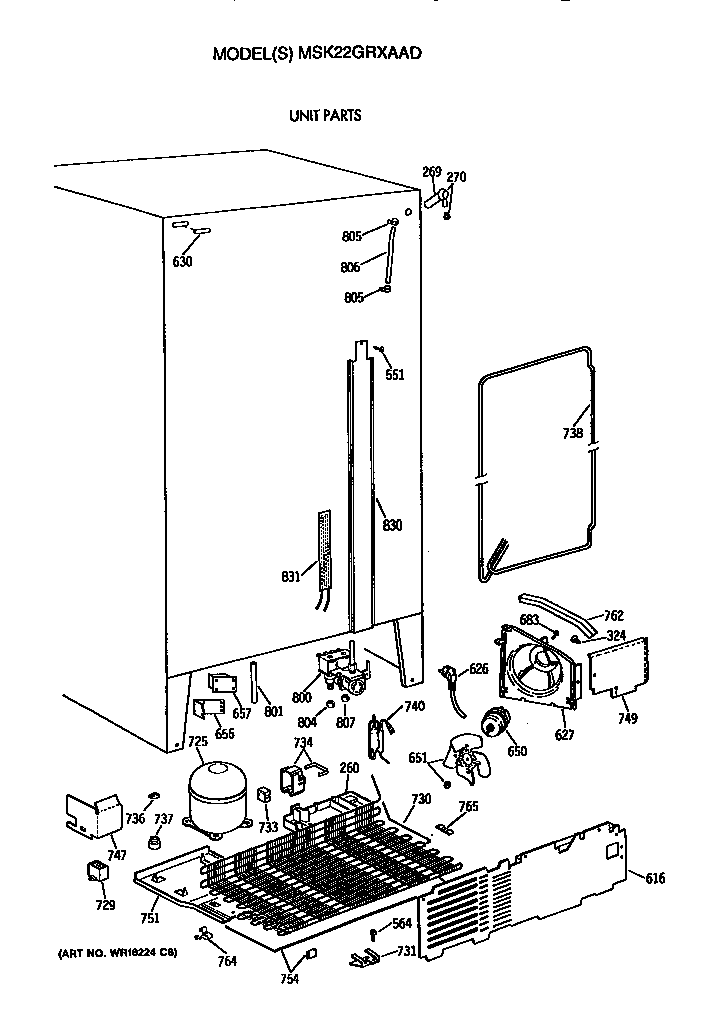 GE MSK22GRXAAD unit diagram