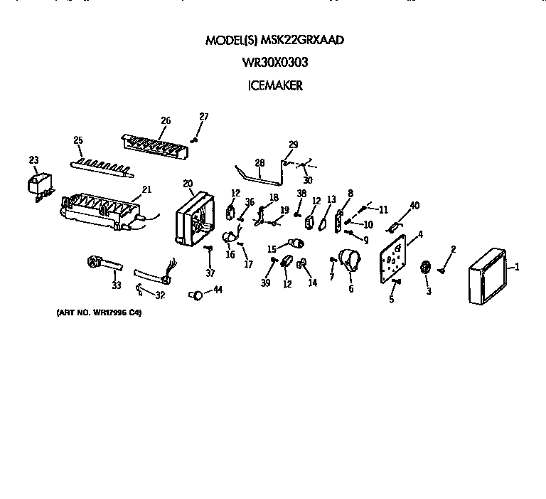 GE MSK22GRXAAD icemaker diagram