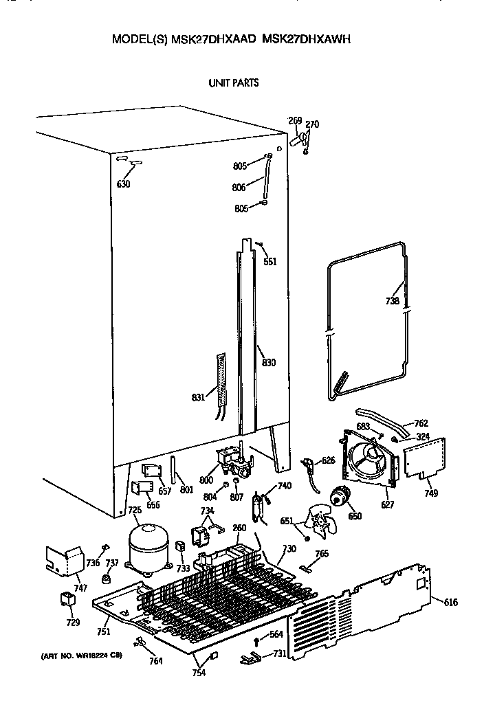 GE MSK27DHXAWH unit diagram