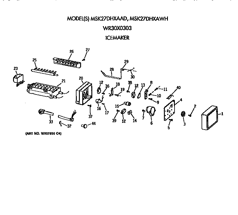 GE MSK27DHXAWH icemaker diagram