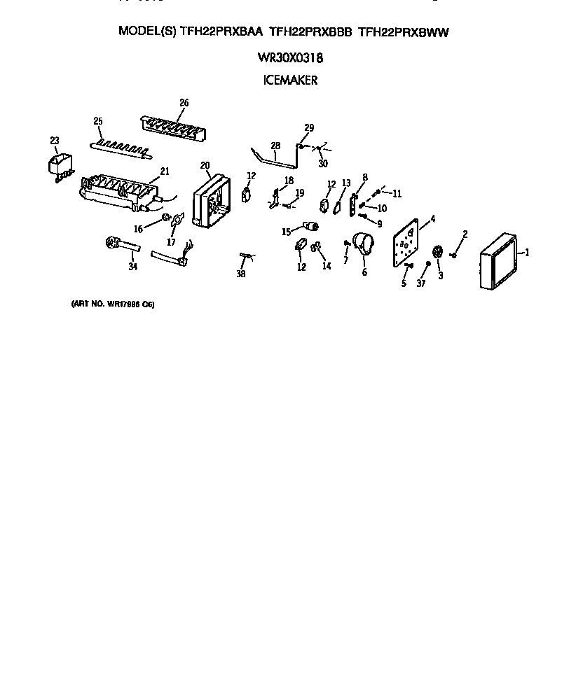 GE TFH22PRXBWW icemaker diagram
