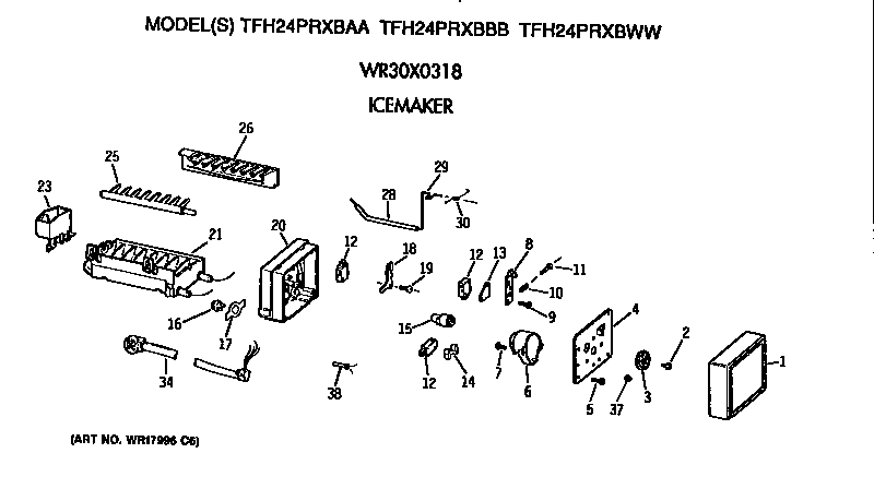 GE TFH24PRXBBB icemaker diagram