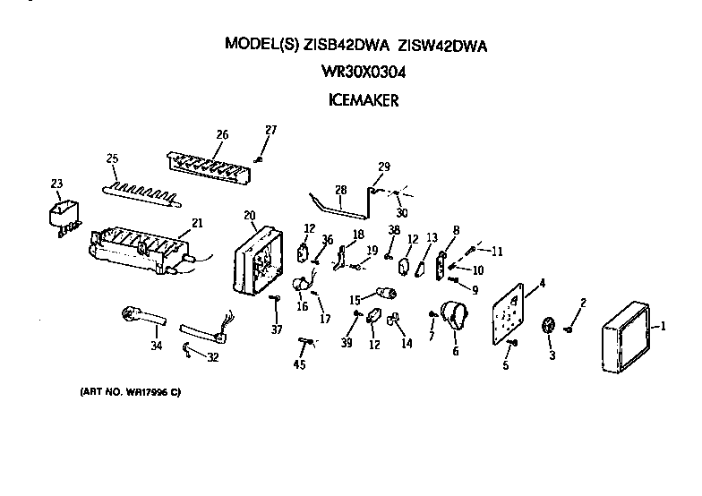 GE ZISW42DWA icemaker wr30x0304 diagram