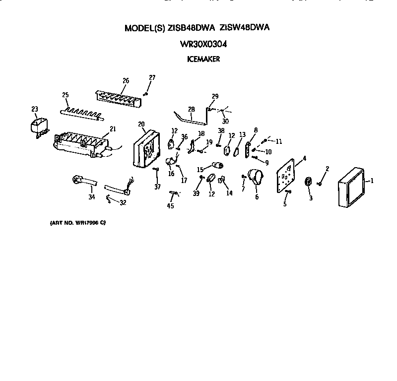GE ZISW48DWA icemaker wr30x0304 diagram