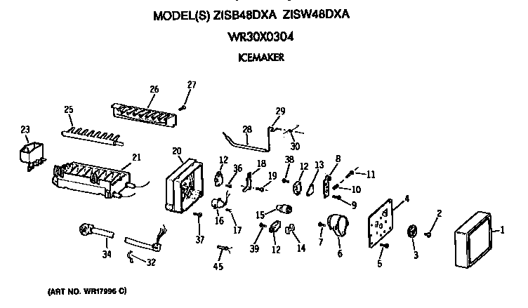 GE ZISB48DXA icemaker wr30x0304 diagram