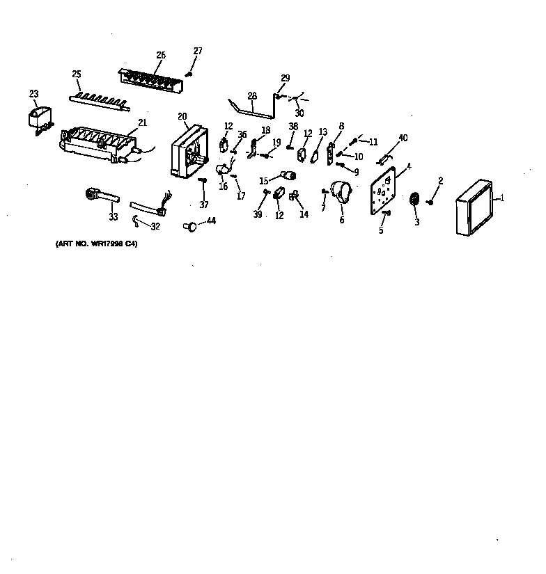 GE TFG25JRYAWW icemaker wr30x0303 diagram
