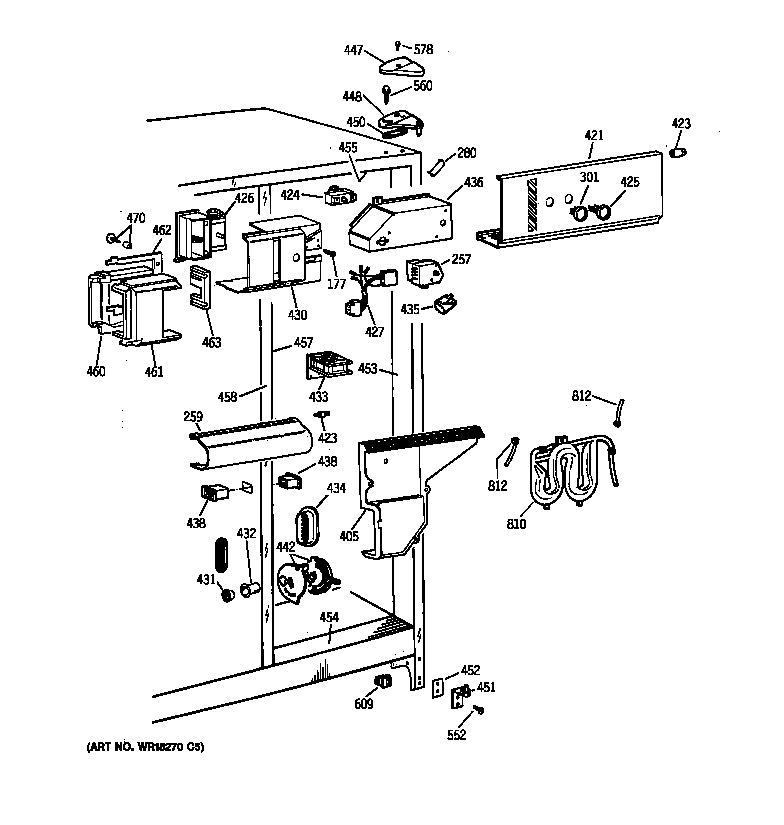 GE TFG25PRYABB fresh food section diagram