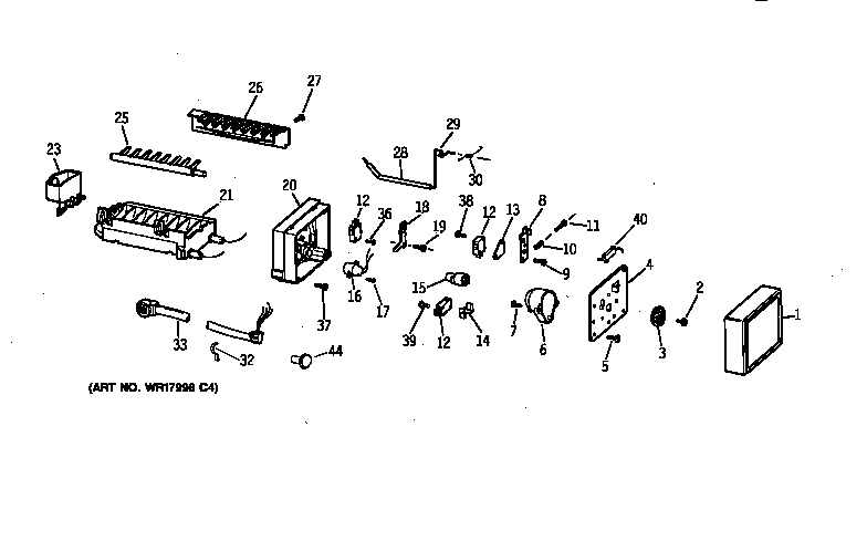 GE TFG25PRYABB icemaker wr30x0303 diagram