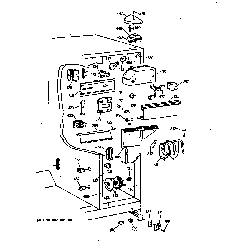 GE TFT25PRYAAA fresh food section diagram