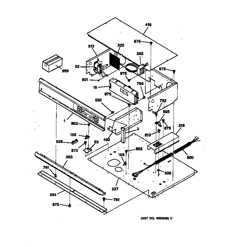 GE JTP17WV1WW control panel diagram