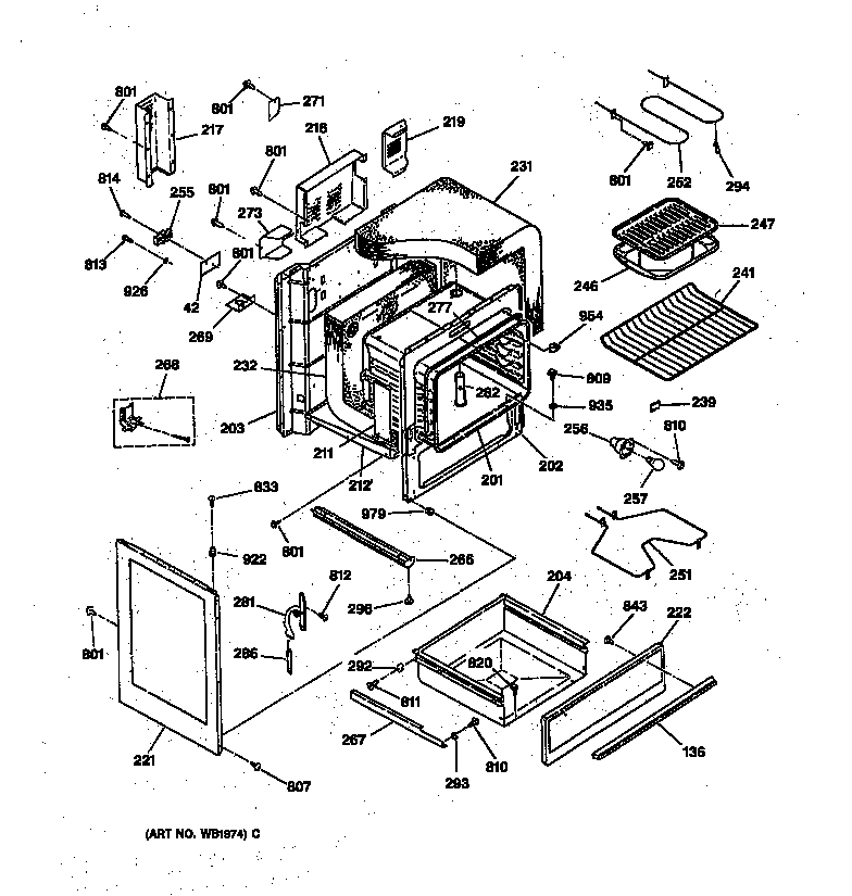 GE JBS04V2WH body parts diagram