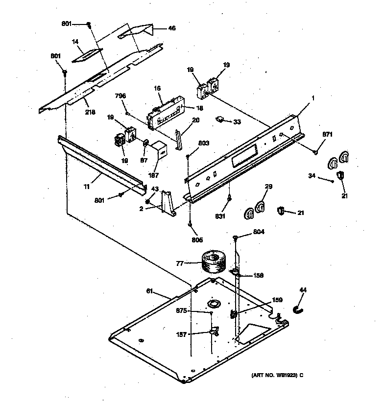 GE JSP39GS2WG control panel diagram