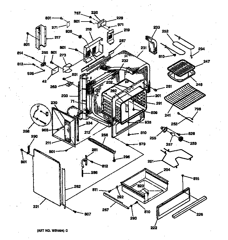 GE JSP39GS2WG body parts diagram