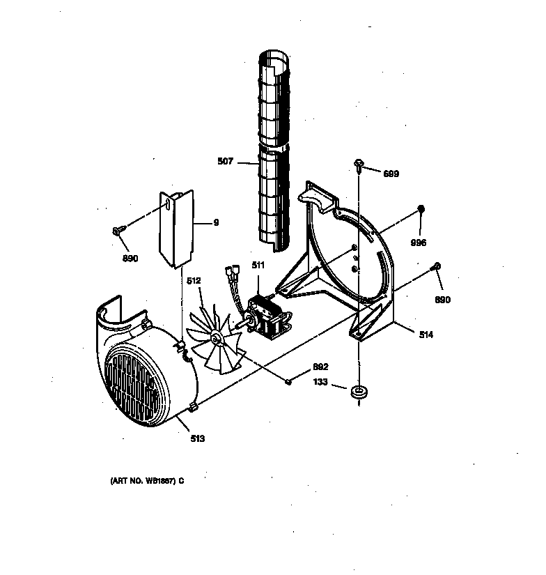 GE JSP39GS2WG blower diagram