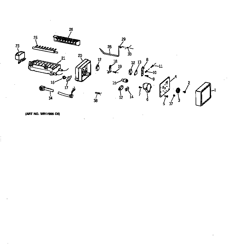 GE TFX22CRXDWW icemaker wr30x0318 diagram