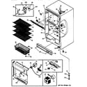 GE FF16DXBRWH cabinet, controls & shelves diagram
