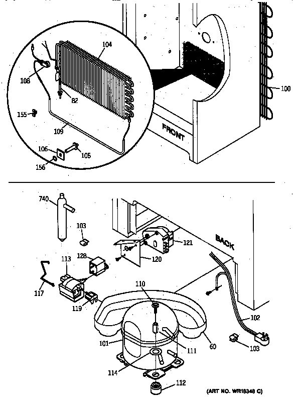 GE FF16DXARWH unit parts diagram