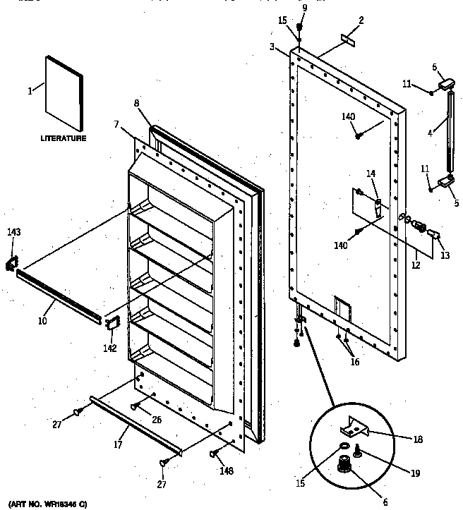 GE FF20DXARWH door parts diagram