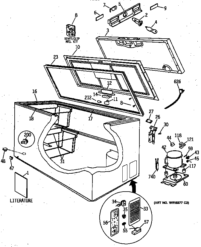 Hotpoint FH22DXAWH compressor/gasket/lid diagram