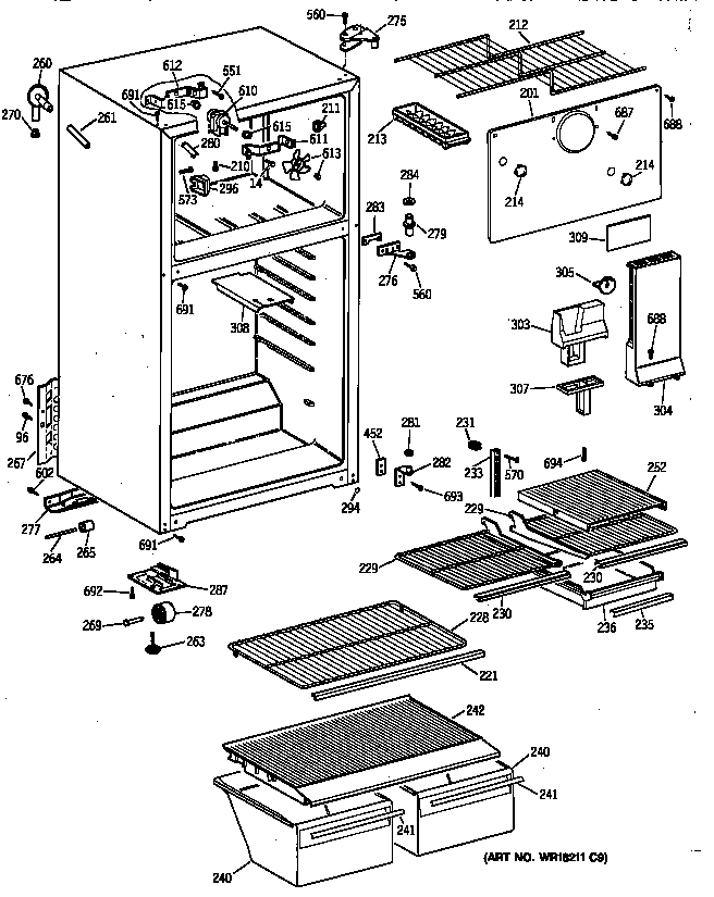 GE TBX18SYZDRAD cabinet diagram