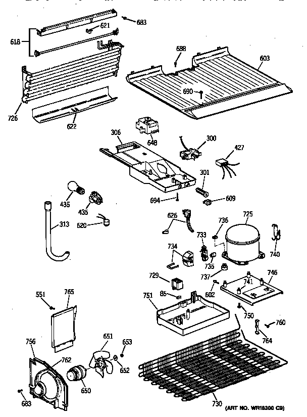 GE TBX18SYZDRAD unit parts diagram