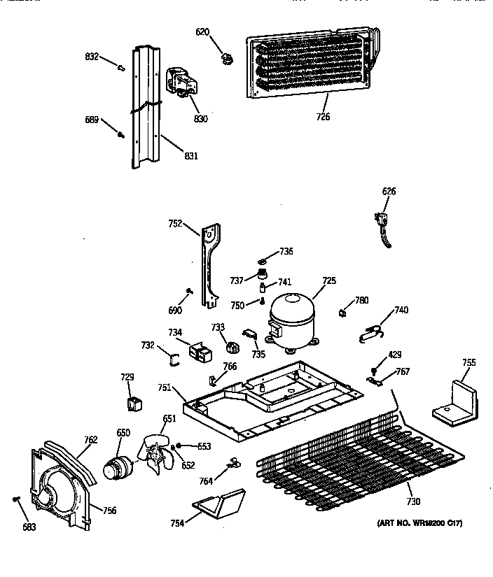 GE TBX19DIYFRAA unit parts diagram