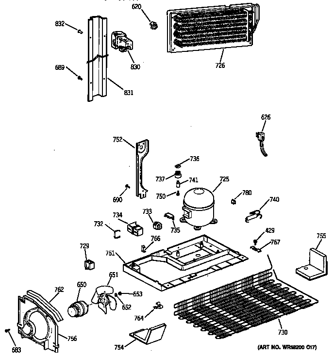 GE TBX19JAXRRAA unit parts diagram