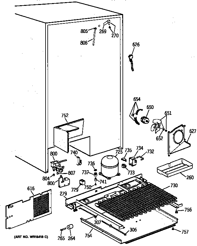 GE TPX24BRYEBB unit parts diagram