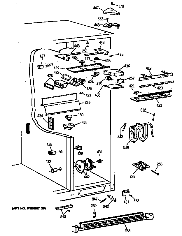 GE TPX24PRYEWW fresh food section diagram