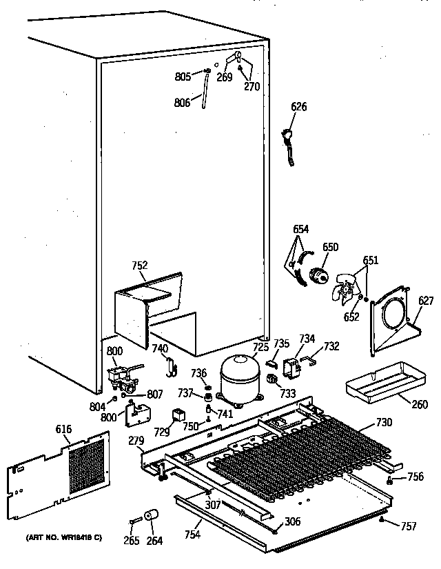 GE TPX24SIYEBS unit parts diagram