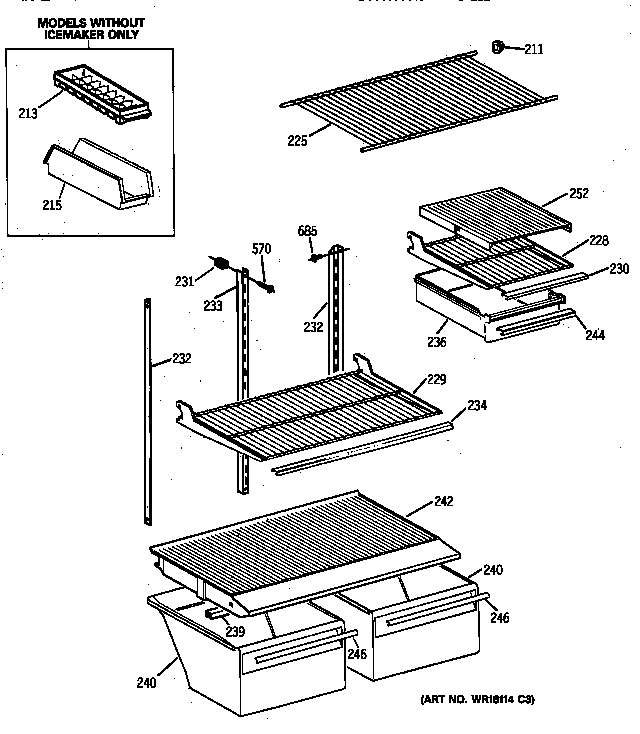 GE TBX18SIXPLAA shelf parts diagram