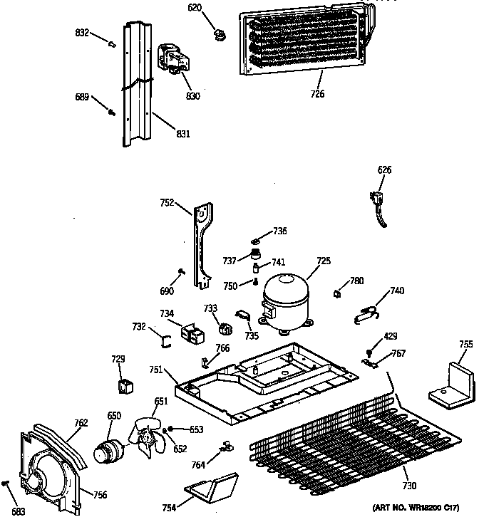 GE TBX18SIXPLAA unit parts diagram