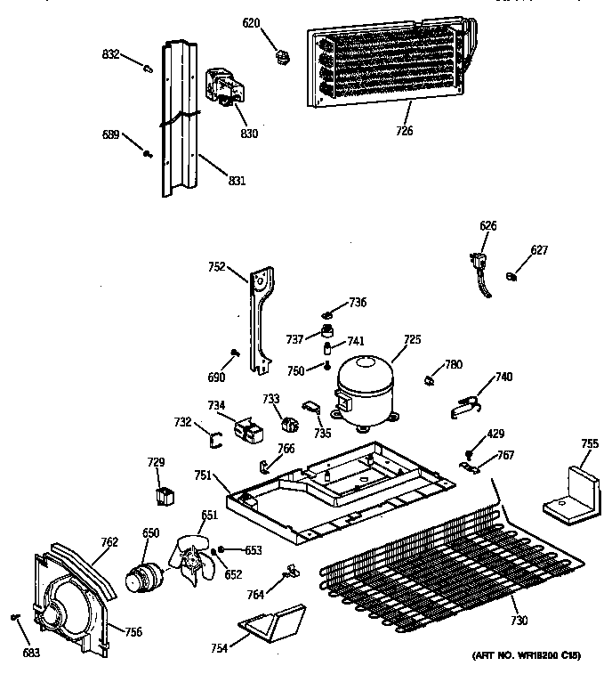 GE TBX21JAXJRAA unit parts diagram
