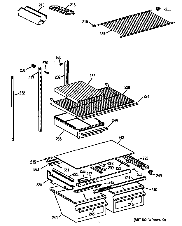 GE TBX21TAYERWW shelf parts diagram