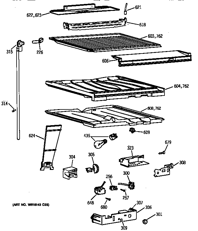 GE TBX21TAYERWW compartment separator parts diagram