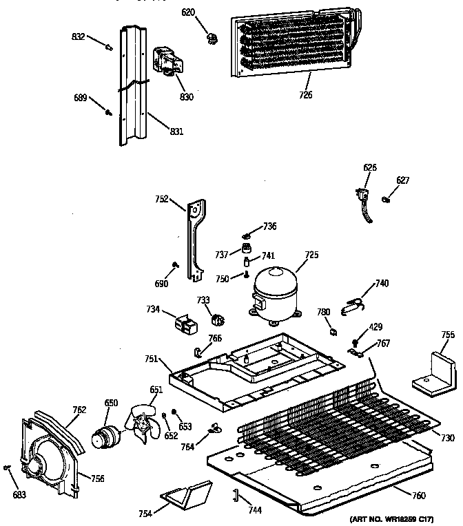 GE TBG18JAXSRAA unit parts diagram