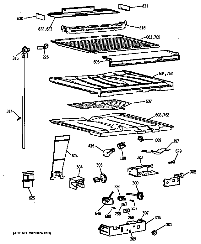 GE TBG21JAXKRWW compartment separator parts diagram
